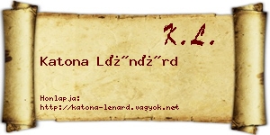 Katona Lénárd névjegykártya