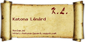 Katona Lénárd névjegykártya