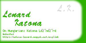 lenard katona business card